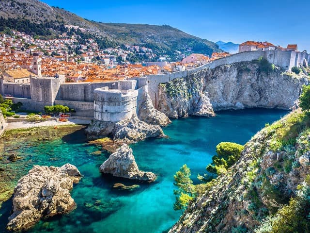 Vista aérea da cidade antiga de Dubrovnik